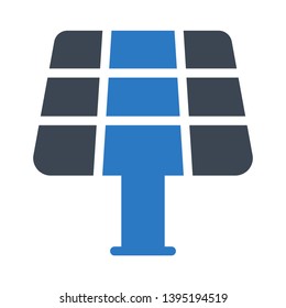 solar panel glyph double color icon