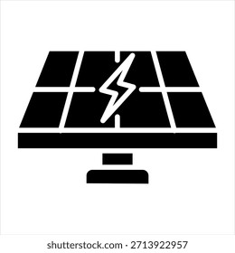 Ilustración vectorial de icono de glifo de panel solar
