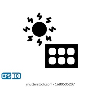 solar panel glyph style icon. simple element illustration. isolated trendy filled solar panel icon on white background. can be used for web, mobile, ui. EPS 10