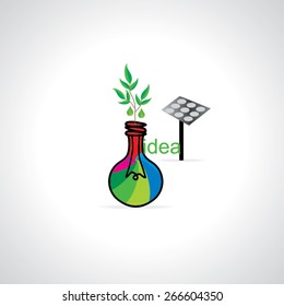 solar panel with green energy concept idea 