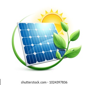 Solar Panel green energy icon