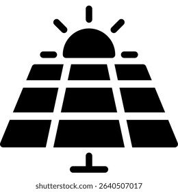 Solar Panel for Green Energy and Sustainability. Vector Icon