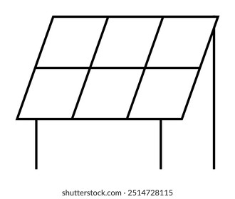 Painel solar com linhas de grade em um suporte. Ideal para energia, sustentabilidade, meio ambiente, tecnologia verde, temas de energia limpa. Estilo minimalista simples.