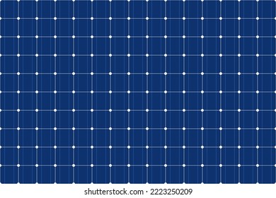 Solar panel grid seamless pattern. Sun electric battery texture. Solar cell pattern. Sun energy battery panel seamless background. Eco electricity. Vector illustration on blue background.