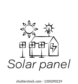 solar panel hand draw icon. Element of farming illustration icons. Signs and symbols can be used for web, logo, mobile app, UI, UX