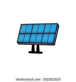 Solar panel hand drawn illustration clipart icon