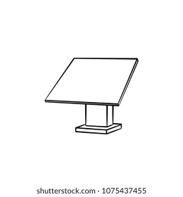 Solar panel hand drawn outline doodle icon. Equipment for renewable energy - solar panel vector sketch illustration for print, web, mobile and infographics isolated on white background.