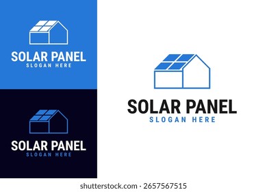 Solar panel home logo design template vector illustration idea
