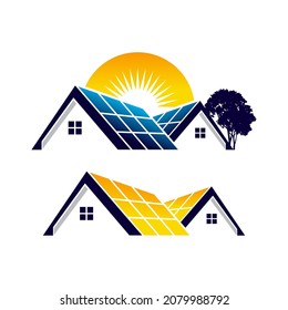 Solar panel Homes Logo Template