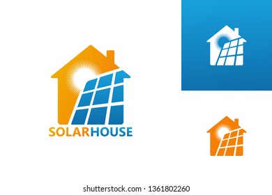 Solar Panel House Logo Template Design Vector, Emblem, Design Concept, Creative Symbol, Icon