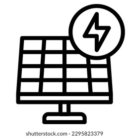 solar panel Icon Best Quality Outline Symbol Icon Vector Illustration