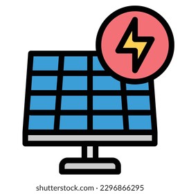 solar panel Icon Best Quality Outline Symbol Icon Vector Illustration
