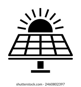 Solar panel icon black. eco friendly, sustainable, renewable and alternative energy symbols