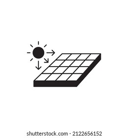 Solar-Panel-Symbol auf schwarz-weißem Hintergrund, gefüllt