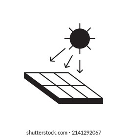 Solar Panel icon in black flat glyph, filled style isolated on white background