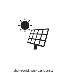 solar panel icon, black vector