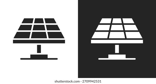 Ícone Do Painel Solar Em Estilo De Glifo Preto E Branco
