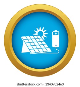 Solar panel icon blue vector isolated on white background for any design