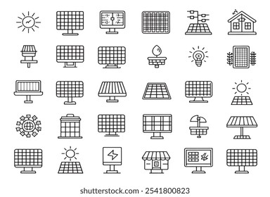 Solar Panel Icon Brings Green Solutions