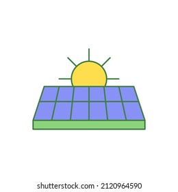 Solar Panel icon in color icon, isolated on white background 