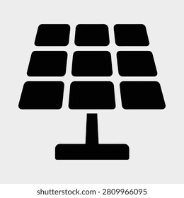 Solar panel icon depicting clean renewable energy source vector illustration