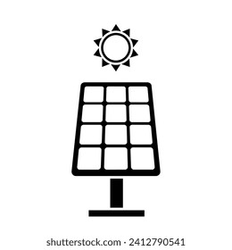 Diseño de iconos del panel solar. signo y símbolo de energía alternativa.