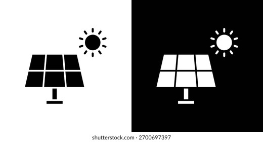 Concepto de diseño de iconos de panel solar. iconos planos de Vector