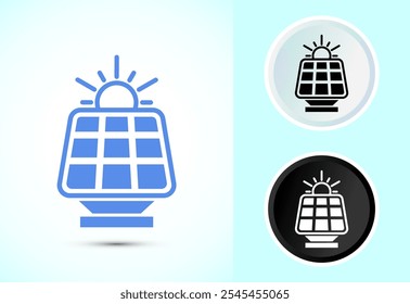 Ilustração do design do ícone do painel solar, sinal da estação de energia do painel solar