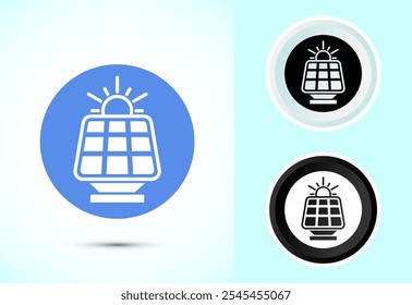 Solar Panel Icon Design Illustration, Solar Panel Power Station sign