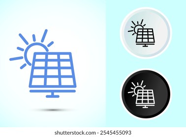 Solar Panel Icon Design Illustration, Solar Panel Power Station sign