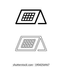 Diseño de icono de panel solar aislado en fondo blanco. Ilustración del vector