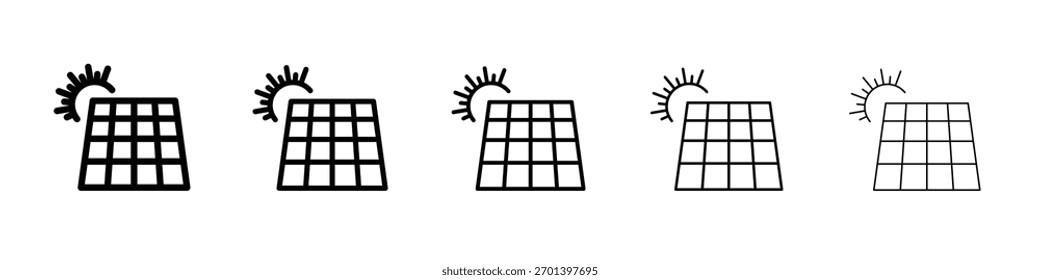 Painel solar design ícone, logotipo, aplicativo, IU. Ilustração vetorial, EPS