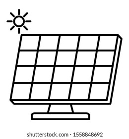 Solar panel icon design. Solar panel icon in modern outline style design. Vector illustration.