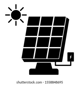 Solar panel icon design. Solar panel icon in modern silhouette style design. Vector illustration.