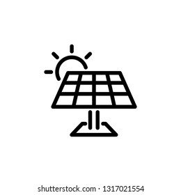 Design-Stil des Solarpaneelsymbols, bearbeitbarer Strich, Vektorillustration, EPS10 