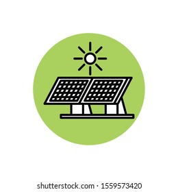 Solar panel icon design, Save energy power eco sustainable and environmental theme Vector illustration