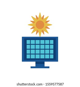 Solar panel icon design, Save energy power eco sustainable and environmental theme Vector illustration