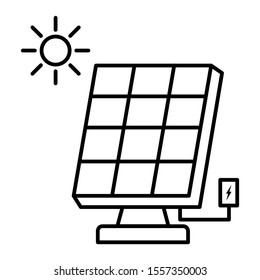 Solar panel icon design. Solar panel icon in trendy outline style design. Vector illustration.