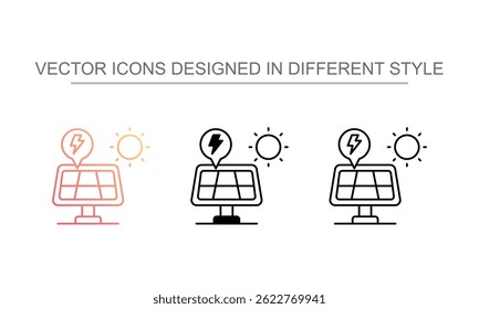 Solar Panel icon design with white background stock illustration