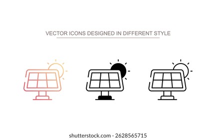 Solar Panel icon design with white background stock illustration