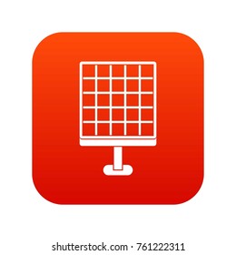 Solar panel icon digital red for any design isolated on white vector illustration