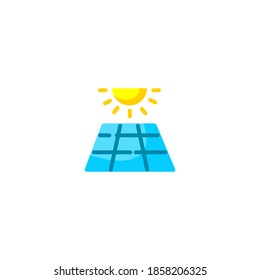Solar panel icon. Ecology icon. Simple, flat, color.