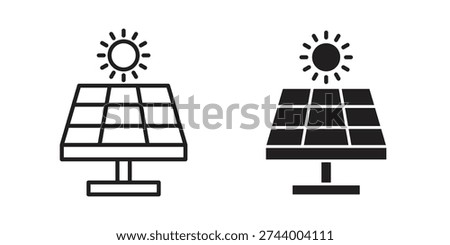Solar panel icon in editable style. Vector icon graphics