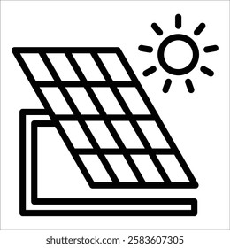 Solar Panel Icon Element For Design