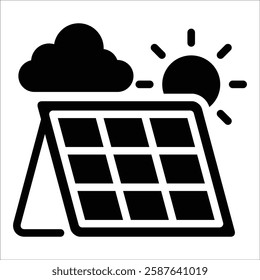 Solar Panel Icon Element For Design