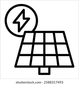 Solar Panel Icon Element For Design