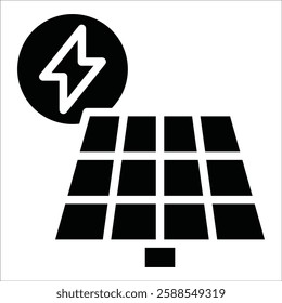 Solar Panel Icon Element For Design