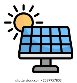 Solar Panel Icon Element For Design