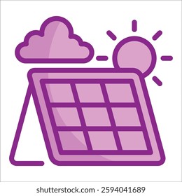 Solar Panel Icon Element For Design