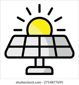 Elemento del icono del panel solar para el diseño